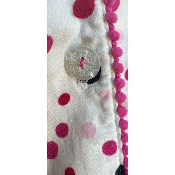Victoria's Secret Long Sleeve White Pink Black Dots Cotton Pajama Shorts Set S - Picture 7 of 14
